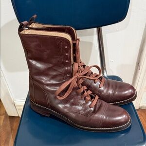 Theory Rich Brown Leather Boots